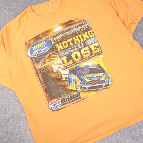 2014 Bristol Motor Speedway Race Cars 2XL Orange Short Sleeve T-Shirt - Picture 9 of 10